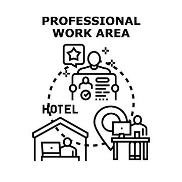 Professional work area concept vector illustration Stock Illustration