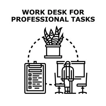 Professional work desk setup for business tasks Stock Illustration