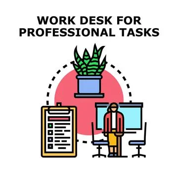 Professional work desk setup for business tasks Stock Illustration