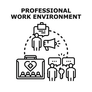 Professional work environment concept facilitating team communication Stock Illustration