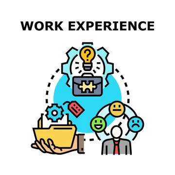 Professional work experience concept development process Stock Illustration