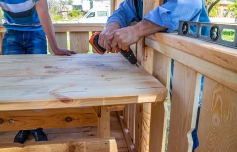 Professional work with power tools responsible master Stock Photos