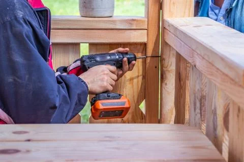 Professional work with power tools responsible master Stock Photos
