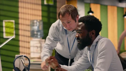 Professional work team discussing project agenda and objectives Stock Footage 329325089