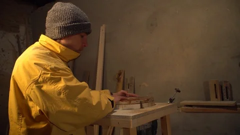 Professional worker on an electric grinding Stock Footage 125859324