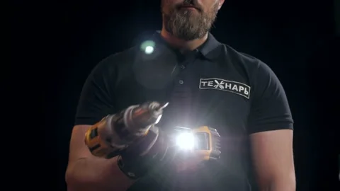 Professional worker with a screwdriver in hands Stock Footage 151646304