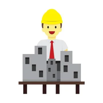 Professional Worker With Site Model Vector Illustration Graphic Illustrazione stock