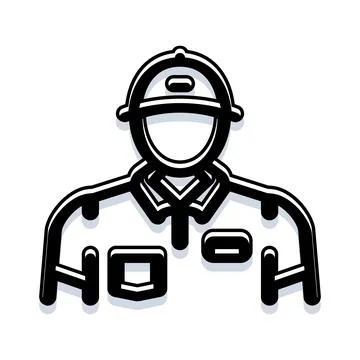 Professional worker wearing a hard hat uniform Stock Illustration