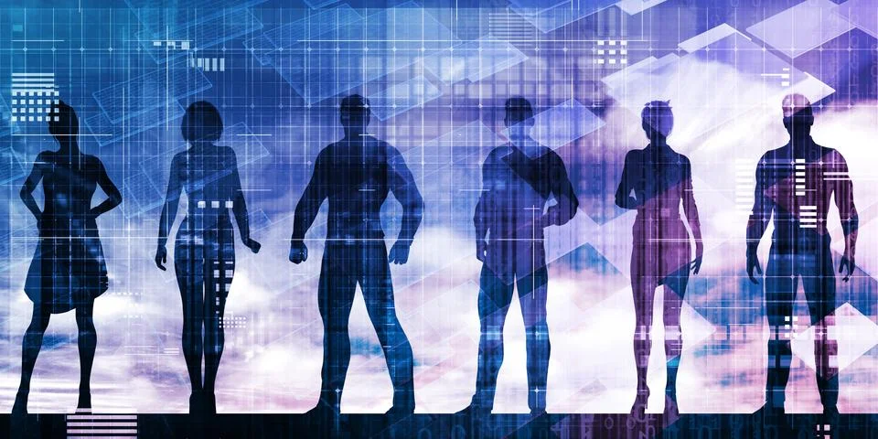 Professional Workforce Data Network Connection Business Background Illustrazione stock