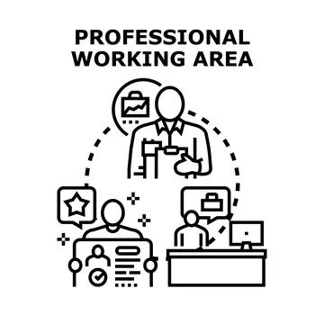 Professional working area concept illustration of business process Stock Illustration
