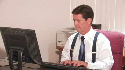 Professional Working at the Computer Video stock 504454