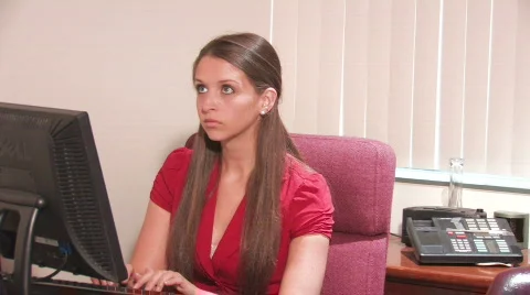 Professional Working at the Computer Stock Footage 504593