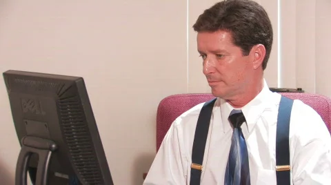 Professional Working at the Computer Video stock 504617