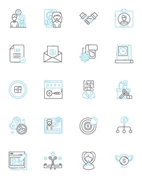Professional workplace linear icons set. Productivity, Collaboration, Ethics 스톡 일러스트