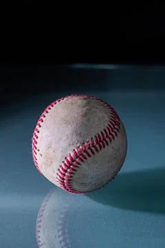Professional worn baseball 스톡 사진