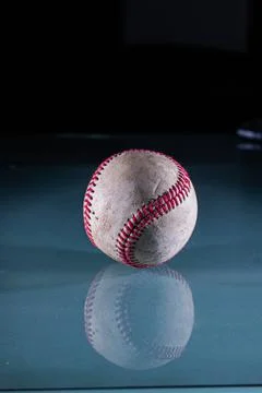 Professional worn baseball 스톡 사진
