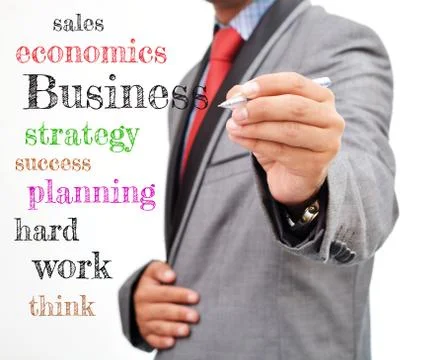 Professional writing a plan Foto stock