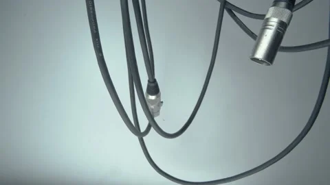 Professional XLR audio cable Stock Footage