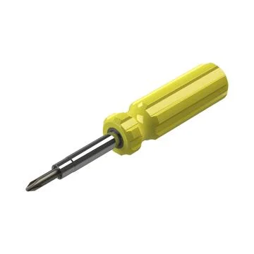 Professional yellow handle screwdriver isolated on white background Illustration