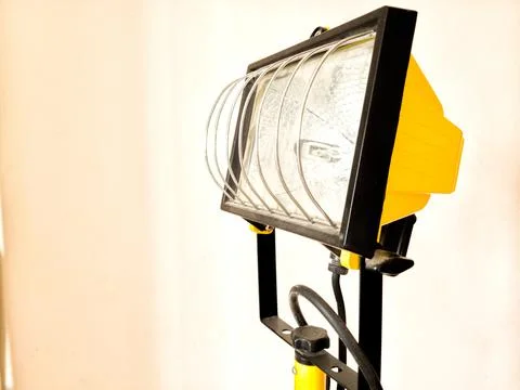 Professional Yellow LED Stand Work Light 100W Stock Photos