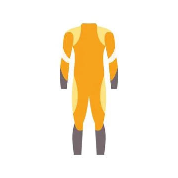 Professional yellow wetsuit for diving in cold water Stock Illustration