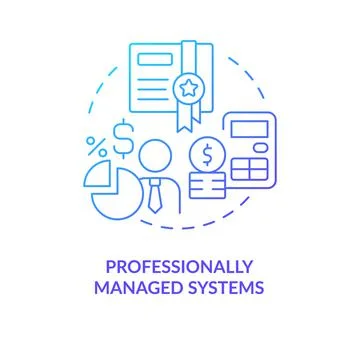 Professionally managed systems blue gradient concept icon Illustrazione stock