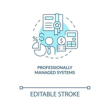 Professionally managed systems turquoise concept icon Illustrazione stock