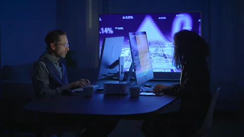 Professionals Collaborating Effectively in a Dynamic HighTech Work Stock Footage 294645229