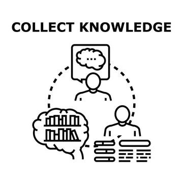 Professionals collecting knowledge and exchanging information Stock Illustration