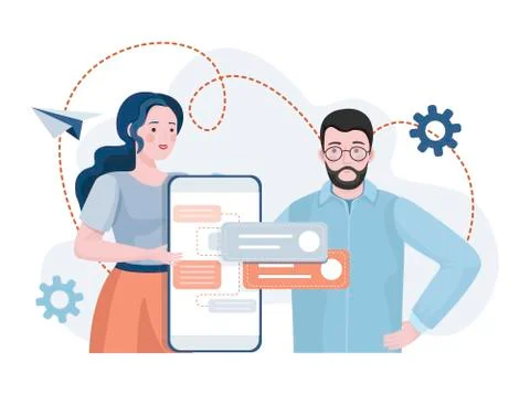 Professionals developing mobile apps, working on website or application design. Illustrazione stock