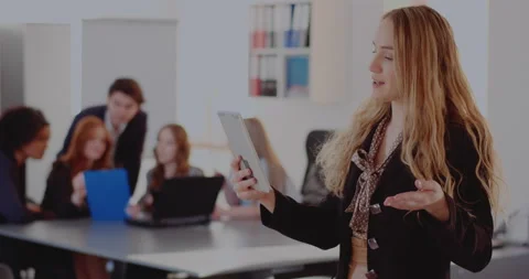 Professionals discussing strategy at office Video stock 171578603