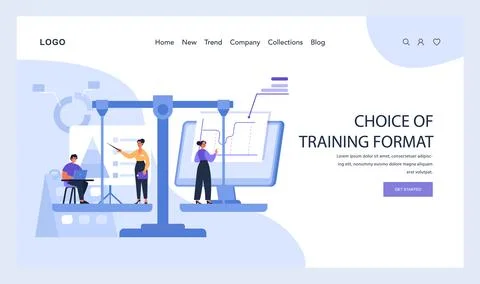 Professionals engaging in training format selection. 스톡 일러스트