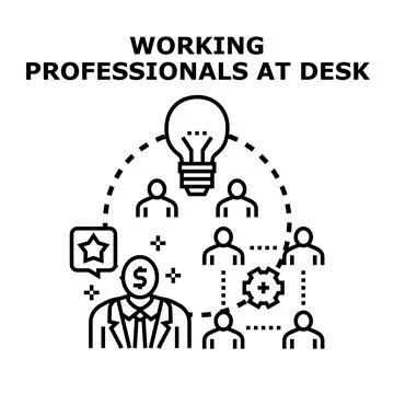 Professionals generating creative ideas and collaborating in a team Illustrazione stock