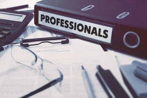 Professionals on Office Folder. Toned Image 스톡 일러스트