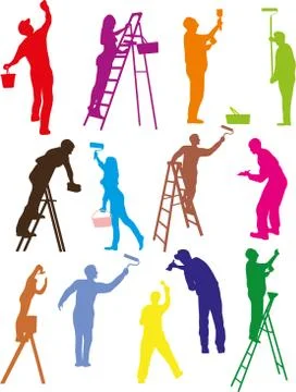 PROFESSIONALS OF PAINTING Illustrazione stock