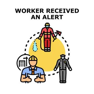 Professionals receiving an emergent alert notification communication Ilustración de archivo