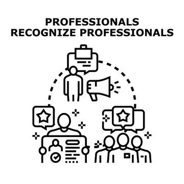 Professionals recognizing talent and assessing qualifications Stock Illustration