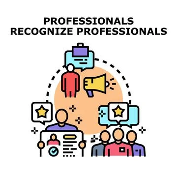 Professionals recognizing talent and assessing qualifications Stock Illustration