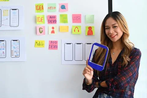 Professionals web developer planning application template layout framework for Stock Photos