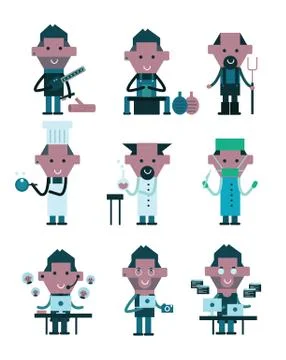 Professions characters. Stock Illustration
