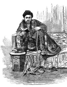 Professions in Constantinople Turkey in 1880 Scribe Historical digitally Stock Illustration