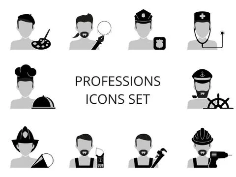 Professions icons set Stock Illustration
