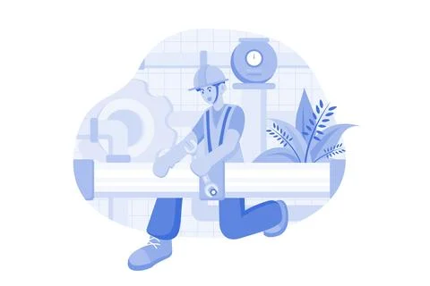 Professions Illustration concept. A flat illustration isolated on white bac.. Stock Illustration