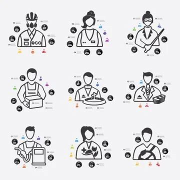 Professions infographic Stock Illustration