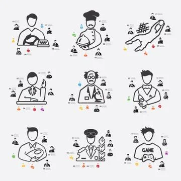 Professions infographic Stock Illustration