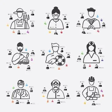 Professions infographic Stock Illustration