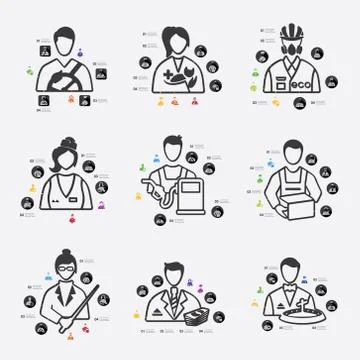 Professions infographic Stock Illustration