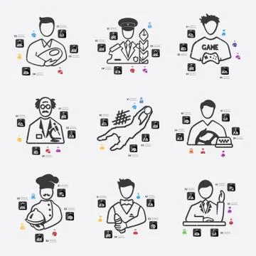 Professions infographic Stock Illustration