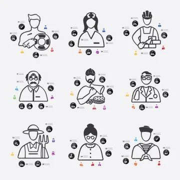 Professions infographic Stock Illustration