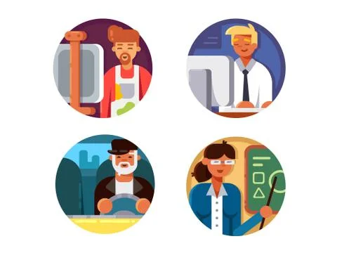 Professions set icons Illustrazione stock